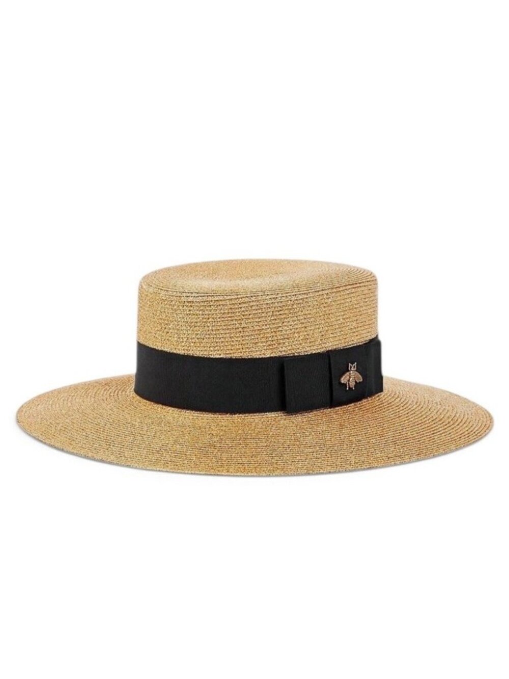 NWT Gucci Hat Straw Bee Glitter Gold Sz S 100% Authentic